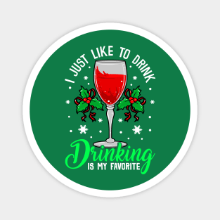 Funny Xmas Wine Drinking Christmas Gift Magnet